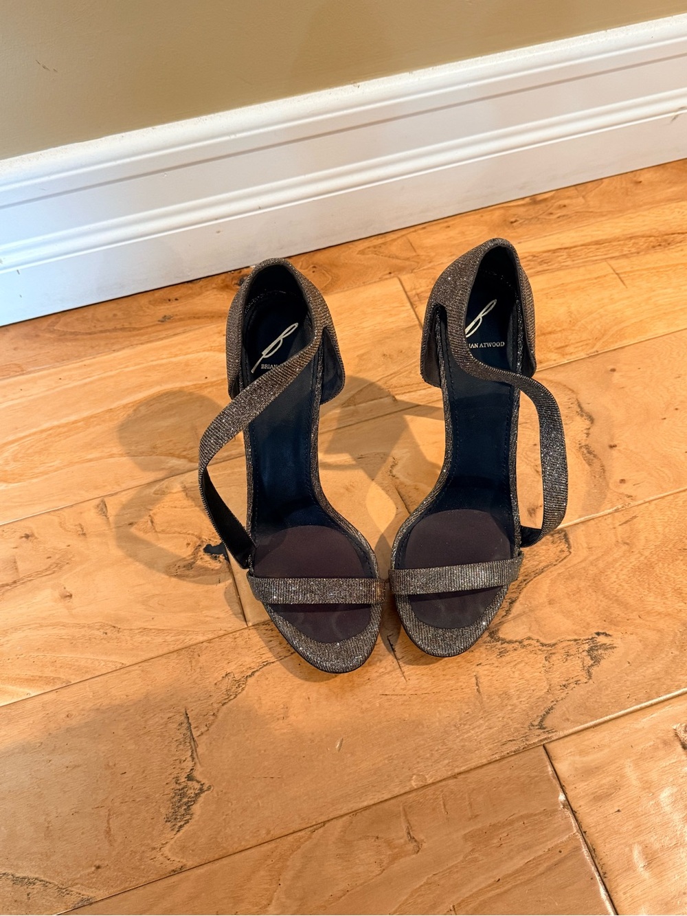 Brian Atwood Strappy Brown Metallic High-Heel Sandals